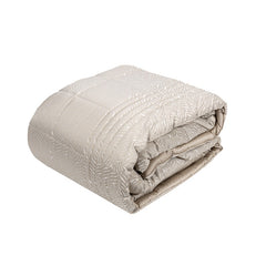 Trapunta 200 g Bosco Verticale di Fazzini Atelier. Fantasia geometrica torrone beige.