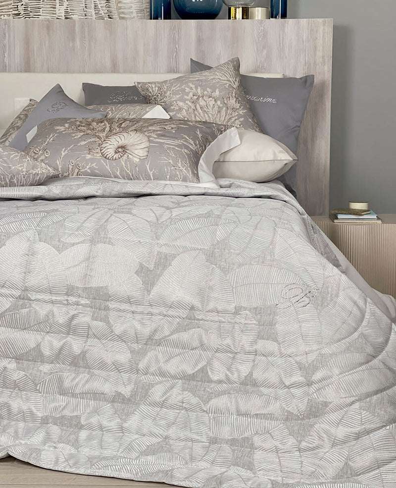 trapunta invernale Blumarine Jennifer piumone raso jacquard fantasia foglie