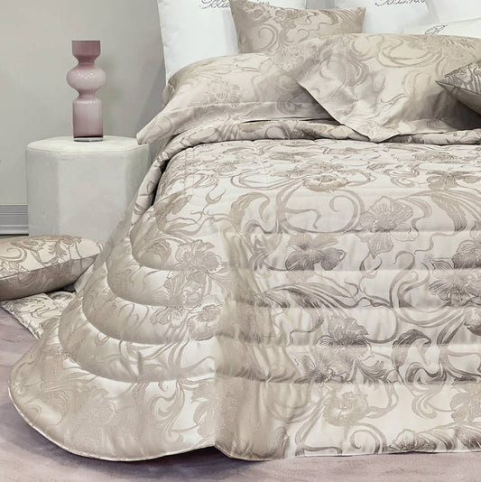 trapunta invernale blumarine lapis sahara beige piumone fantasia floreale jacquard