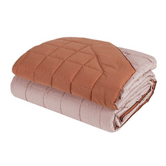 Trapunta invernale Fazzini Dialogo in percalle di puro cotone. Piumone tinta unita double face colore rosa copper