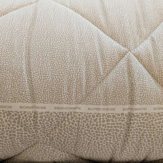 Trapunta invernale matrimoniale Borbonese Century. Piumone fantasia a occhio di pernice. Colore ecrù beige.