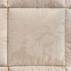 Trapunta invernale matrimoniale Caleffi Flory. Piumone fantasia floreale naturale/beige.