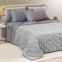 trapuntino Apollo Caleffi fantasia jacquard con forme curve colore grigio
