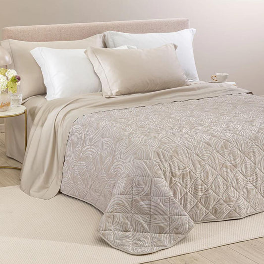 trapuntino Apollo Caleffi fantasia geometrica con forme curve colore naturale beige