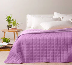 Trapuntino Caleffi Modern in microfibra, tinta unita double face. Copriletto per letto singolo, piazza e mezza, matrimoniale. colore rosa orchidea