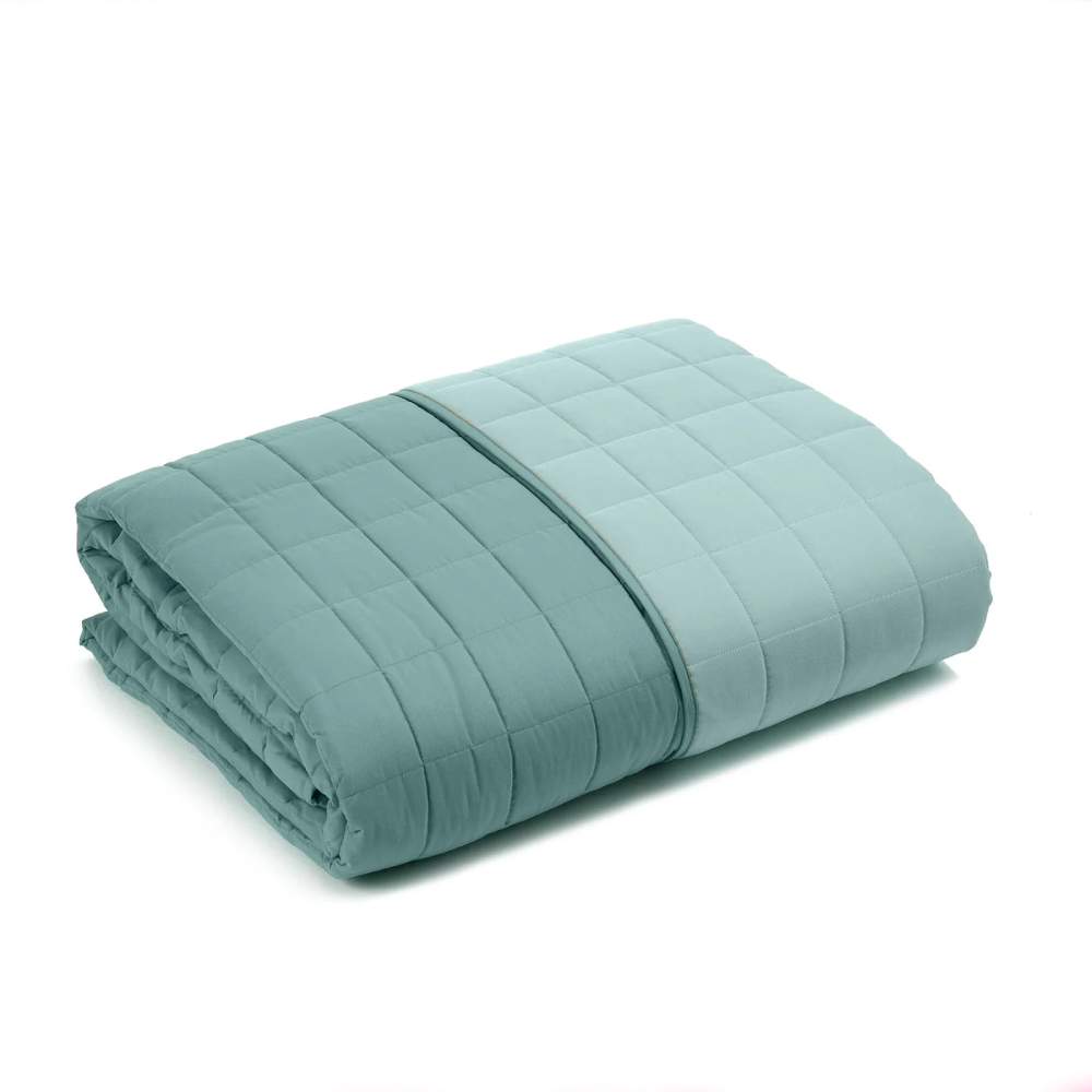 Trapuntino Caleffi Modern in microfibra, tinta unita double face. Copriletto per letto singolo, piazza e mezza, matrimoniale. colore laguna petrolio