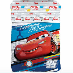 trapuntino cars mcqueen caleffi disney fantasia con macchina rossa per letto singolo