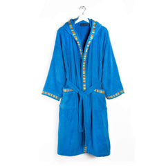Accappatoio Caleffi Yupi con cappuccio in spugna di cotone blu