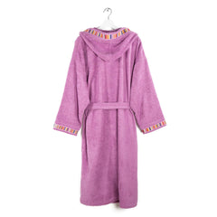 Accappatoio Caleffi Yupi con cappuccio in spugna di cotone ciclamino rosa donna