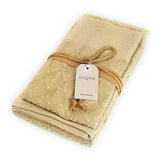 Asciugamani foglie fazzini viso ospite coppia beige naturale cotone