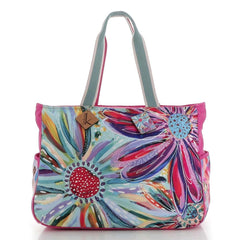 Borsa da mare e spiaggia Karakorum Daneb floreale multicolor rosa