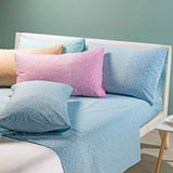 Completo lenzuola Caleffi Quadretti in puro cotone per letto singolo e da una piazza e mezza. Fantasia in più varianti di colore:  rosa, blu e pesca.