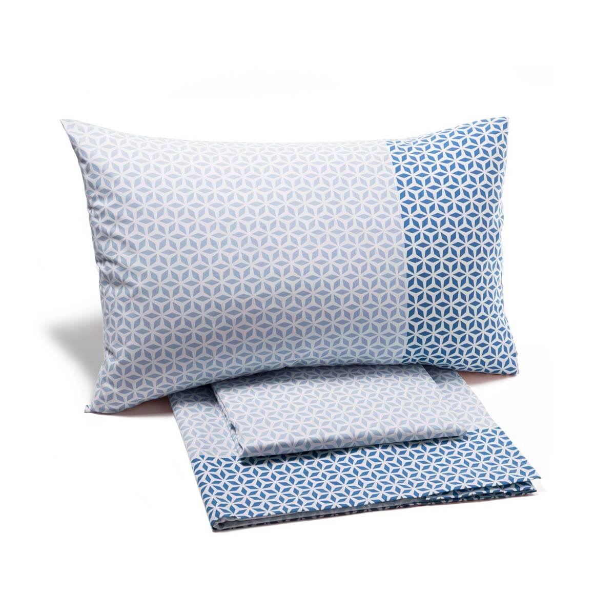 Completo lenzuola Zenit Caleffi in cotone per letto singolo blu