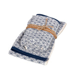 Coppia asciugamano con ospite Fazzini Squaw. Asciugamano viso e bidet in fantasia colore blu. Spugna di cotone.