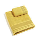 Coppia asciugamani Caleffi Gim in spugna di cotone giallo oro