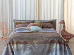 Copripiumino fazzini matrimoniale follow me raso cotone fantasia moderna marrone grigio