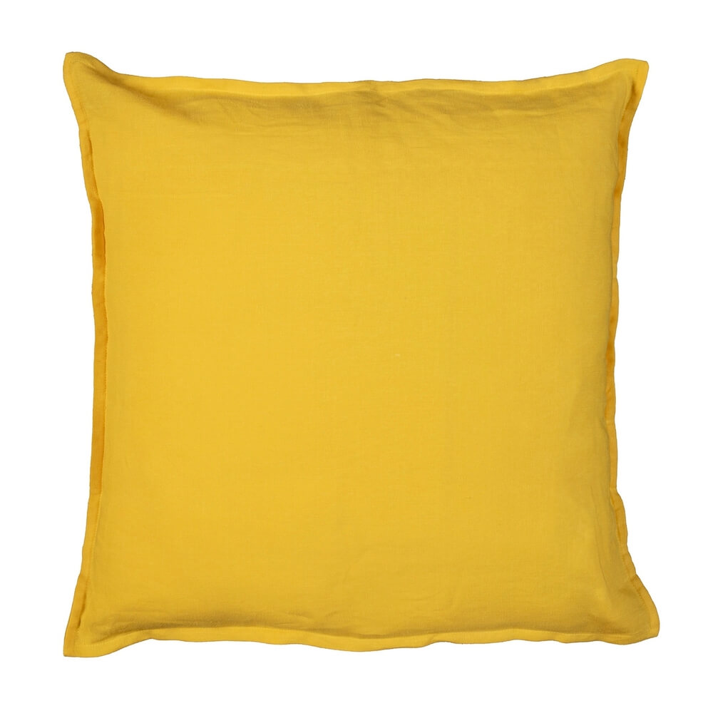 Soffio cuscino fazzini in puro lino giallo