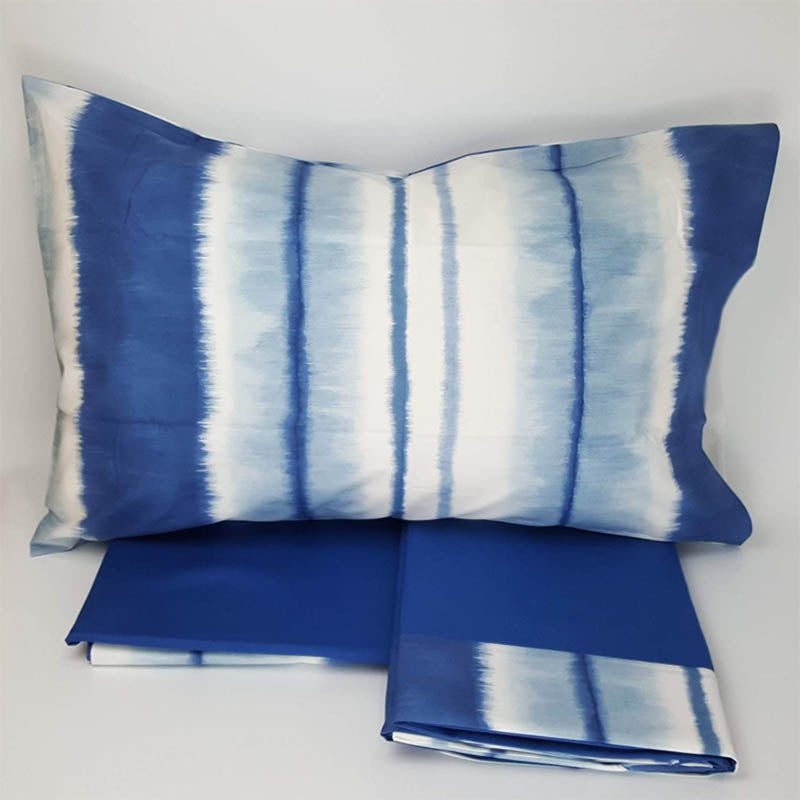 Dye completo lenzuola fazzini blu offerta in cotone per letto matrimoniale e piazza e mezza