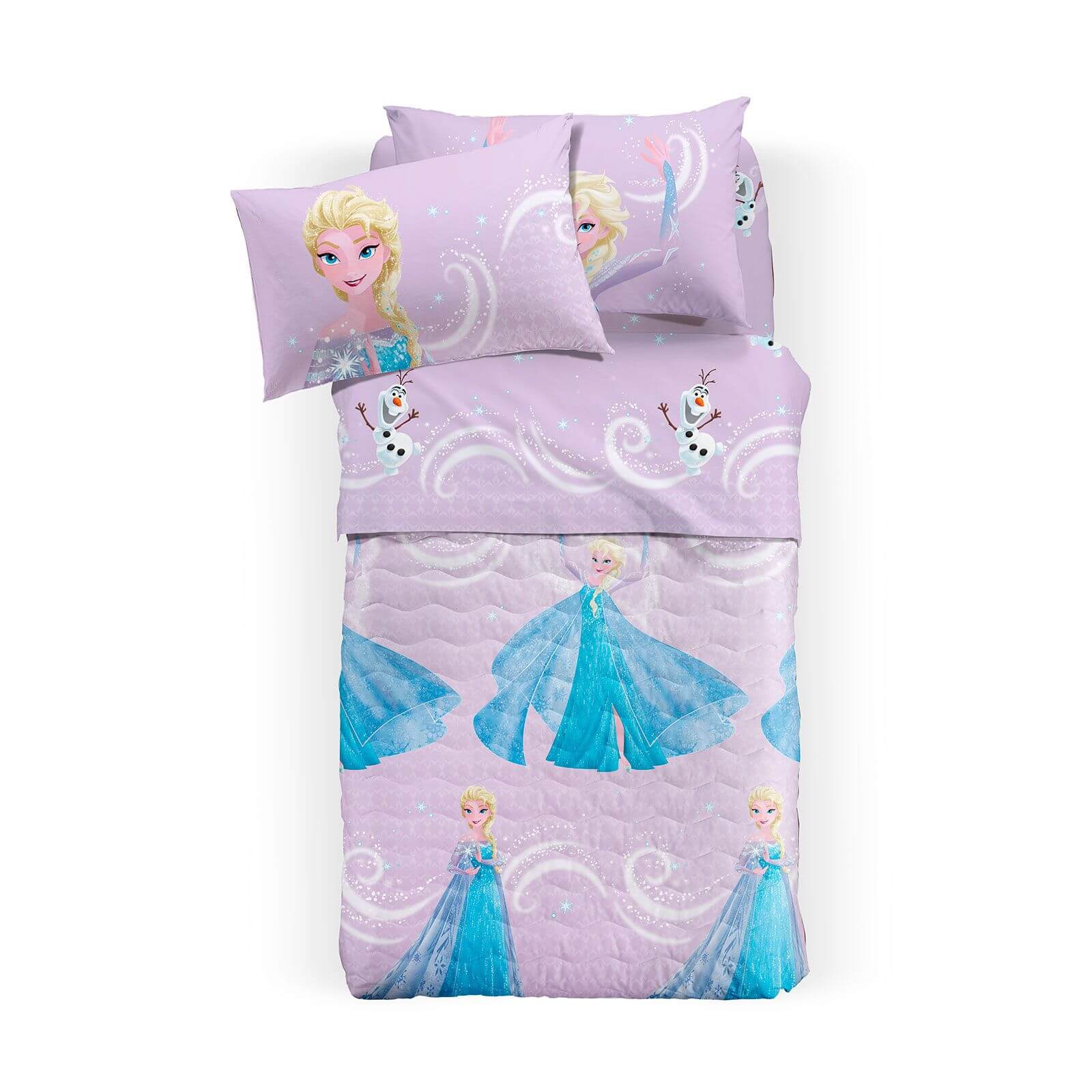 Trapuntino Frozen Star Caleffi Disney letto singolo copriletto bambina Elsa