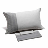 Completo Lenzuola matrimoniale Caleffi Lexus per letto matrimoniale grigio in cotone