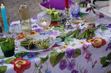Mammola tovaglia tessitura toscana lino fantasia fiori