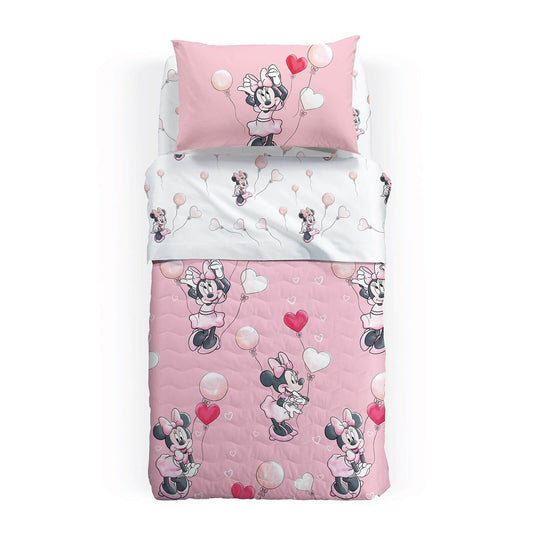 Minnie Love trapuntino primaverile caleffi disney cotone letto singolo copriletto bambina con cuori