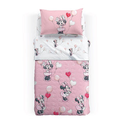 Minnie Love trapuntino primaverile caleffi disney cotone letto singolo copriletto bambina con cuori