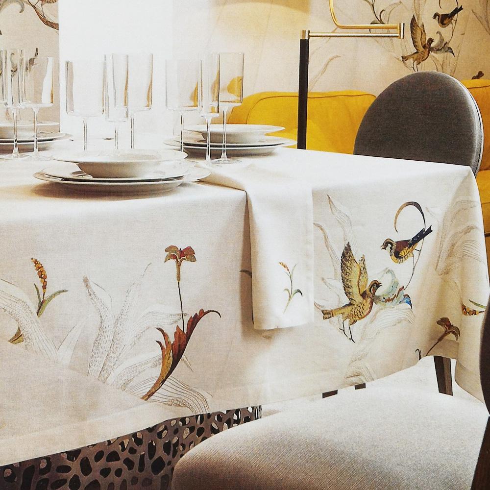 Paradise borbonese servizio tavola con tovaglioli rettangolare tovaglia per 12 persone cotone lino