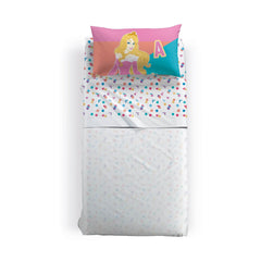 Principesse completo lenzuola caleffi disney in cotone per letto singolo con Cenerentola e Aurora