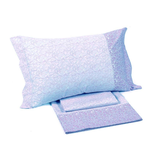 Provenza completo lenzuola caleffi matrimoniale cotone azzurro