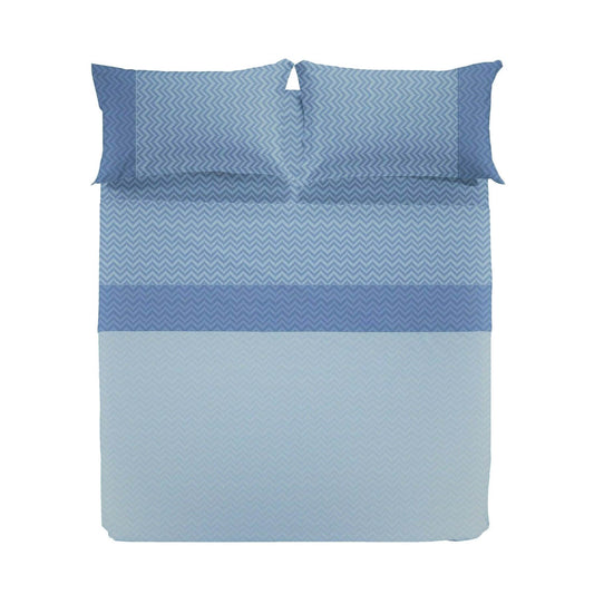 Roy completo lenzuola caleffi letto singolo blu geometrico