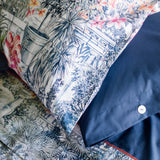 Santa Chiara Trapuntino matrimoniale fazzini blu fiori quilt copriletto