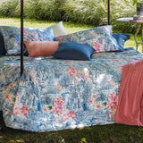 Santa Chiara Trapuntino matrimoniale fazzini blu fiori quilt copriletto