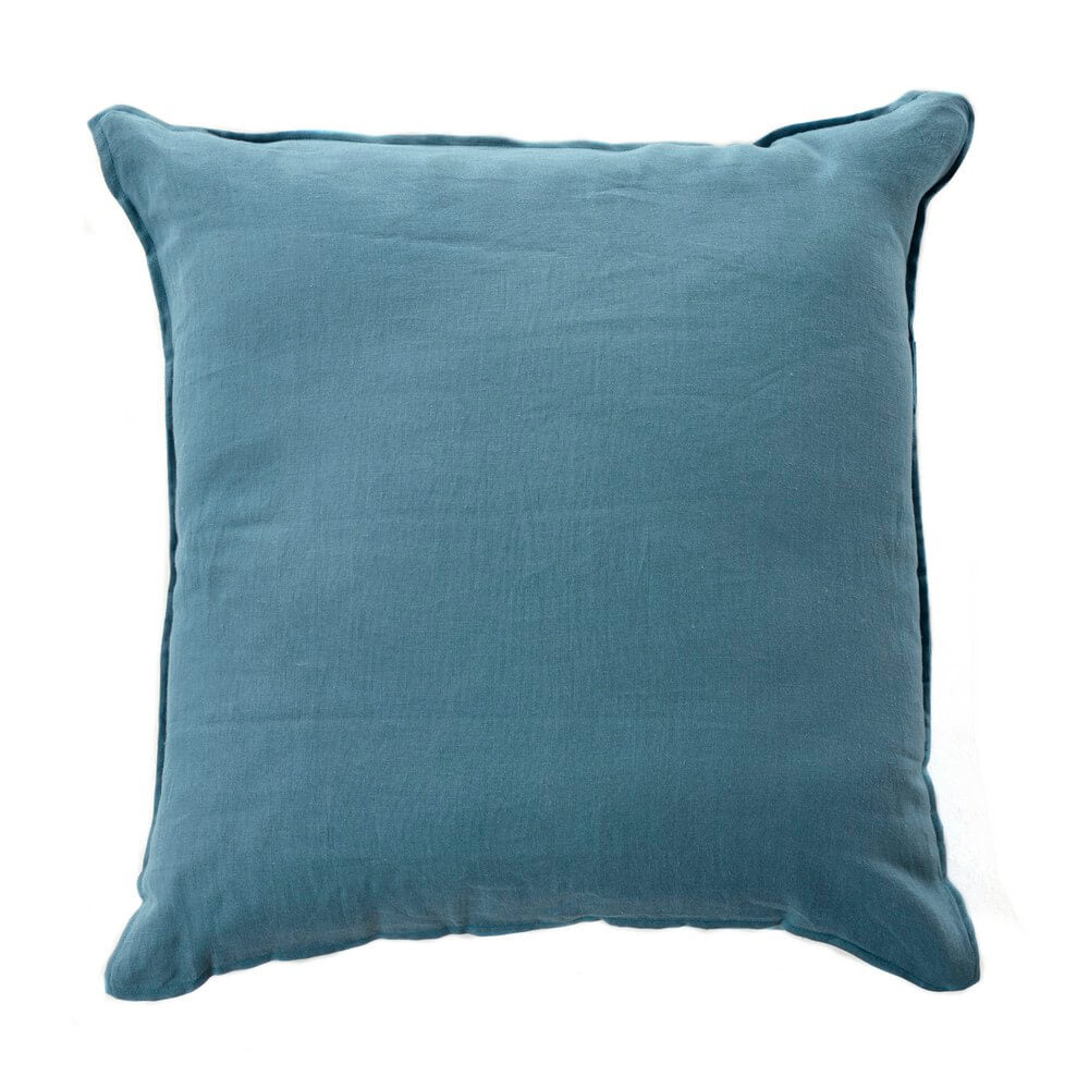 Soffio cuscino fazzini in puro lino atollo azzurro