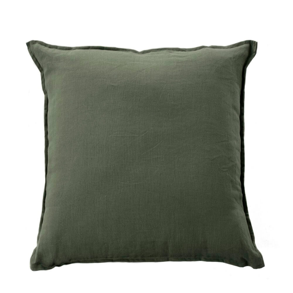 Soffio cuscino fazzini in puro lino verde cactus