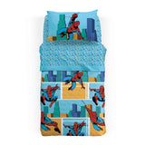 Spiderman America trapuntino caleffi disney marvel in cotone per letto singolo azzurro copriletto
