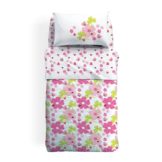 Trapuntino Caleffi Romantic fiori letto singolo cotone copriletto