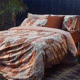 Trapuntino matrimoniale Fazzini Crazy Horse in percalle di cotone. Fantasia double face reversibile. Colore arancio