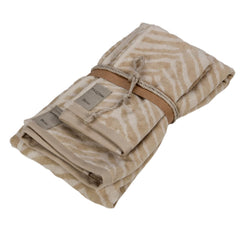 Coppia asciugamani Fazzini Africa in spugna di puro cotone. Asciugamani in fantasia zebrata, colore naturale beige