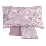 Completo lenzuola matrimoniale Fazzini Boboli in percalle di puro cotone. Fantasia floreale colore rosa.