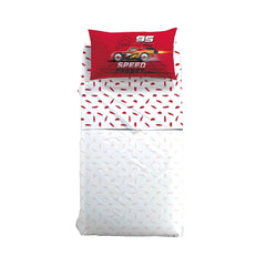 Completo lenzuola Caleffi Disney Cars Frenzy in puro cotone 