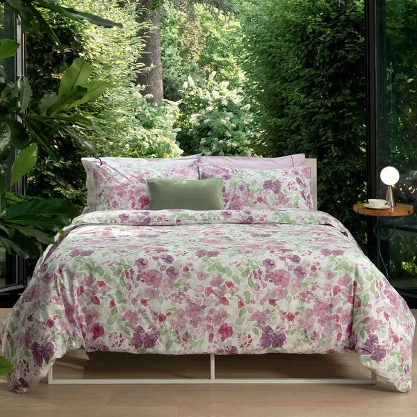 THUN® Completo Letto Matrimoniale in Cotone Iconic Elegance Daisy Pink