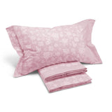 Completo lenzuola in flanella di cotone Caleffi Provenza fantasia floreale colore rosa