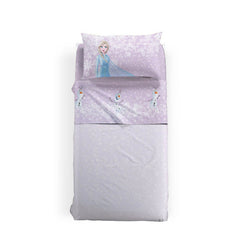 Completo lenzuola Caleffi Disney Frozen Magica con Elsa. In FLANELLA di puro cotone, per letto singolo, bambina