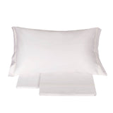 Completo lenzuola matrimoniale Macramè di La Perla, in raso di puro cotone tinta unita.  Completo elegante e discreto, caratterizzato dalla qualità eccellente del raso di puro cotone e dalla lavorazione macramè riportante il logo "La Perla". Colore bianco.