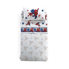 Completo lenzuola Caleffi Disney Spiderman America in puro cotone per letto singolo e piazza e mezza.