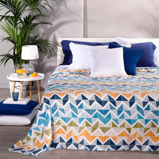 copriletto caleffi riva blu cotone letto singolo piazza e mezza matrimoniale estivo