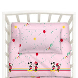 enzuola per culla fantasia minnie e topolino rosa caleffi disney in cotone