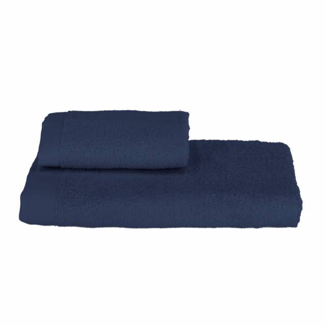 origami set asciugamani somma blu notte profondo in spugna di cotone asciugamano più ospite