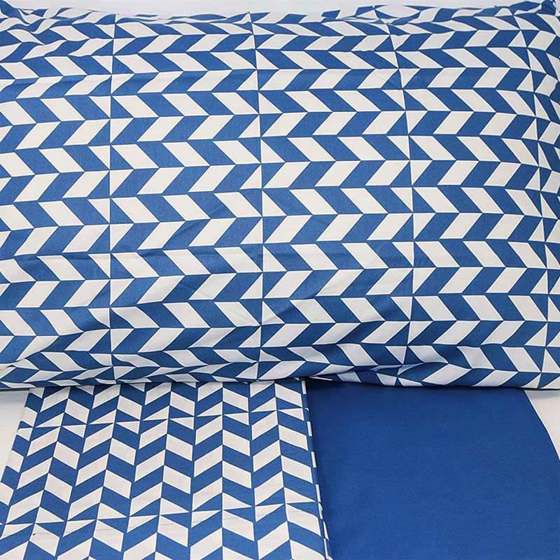 pattern completo lenzuola fazzini blu in cotone fantasia per letto matrimoniale e piazza e mezza